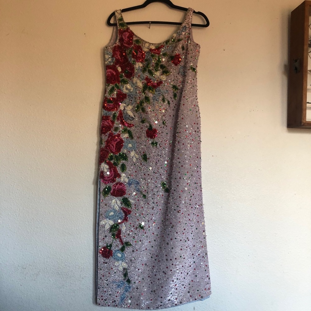 COPY - Custom made heavily beaded 1960’s sheath dress.